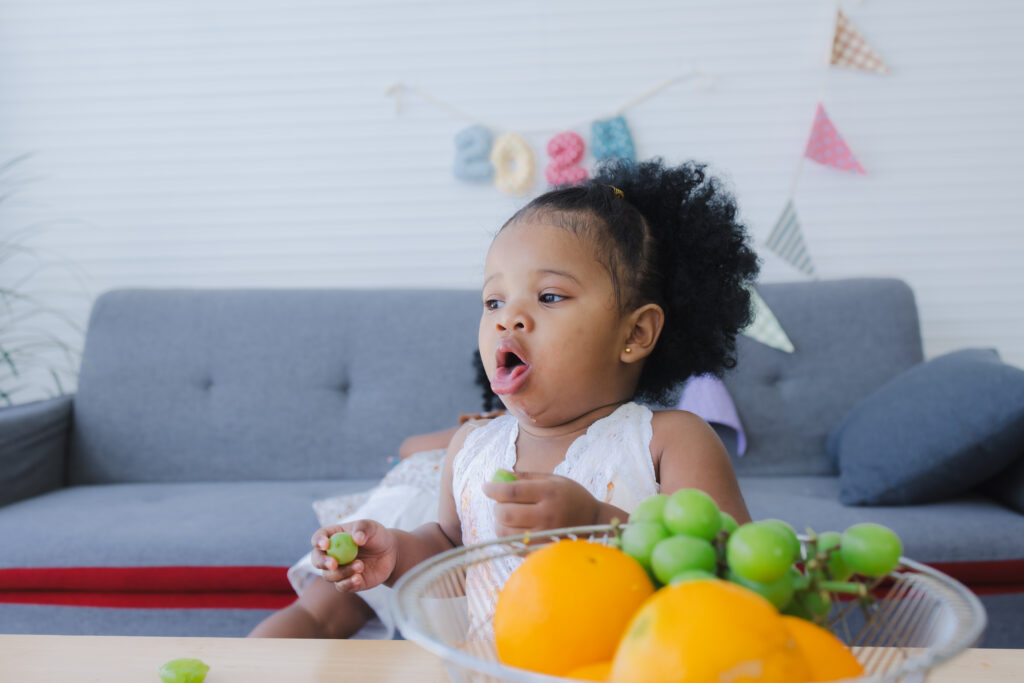 The child has symptoms of choking on food.